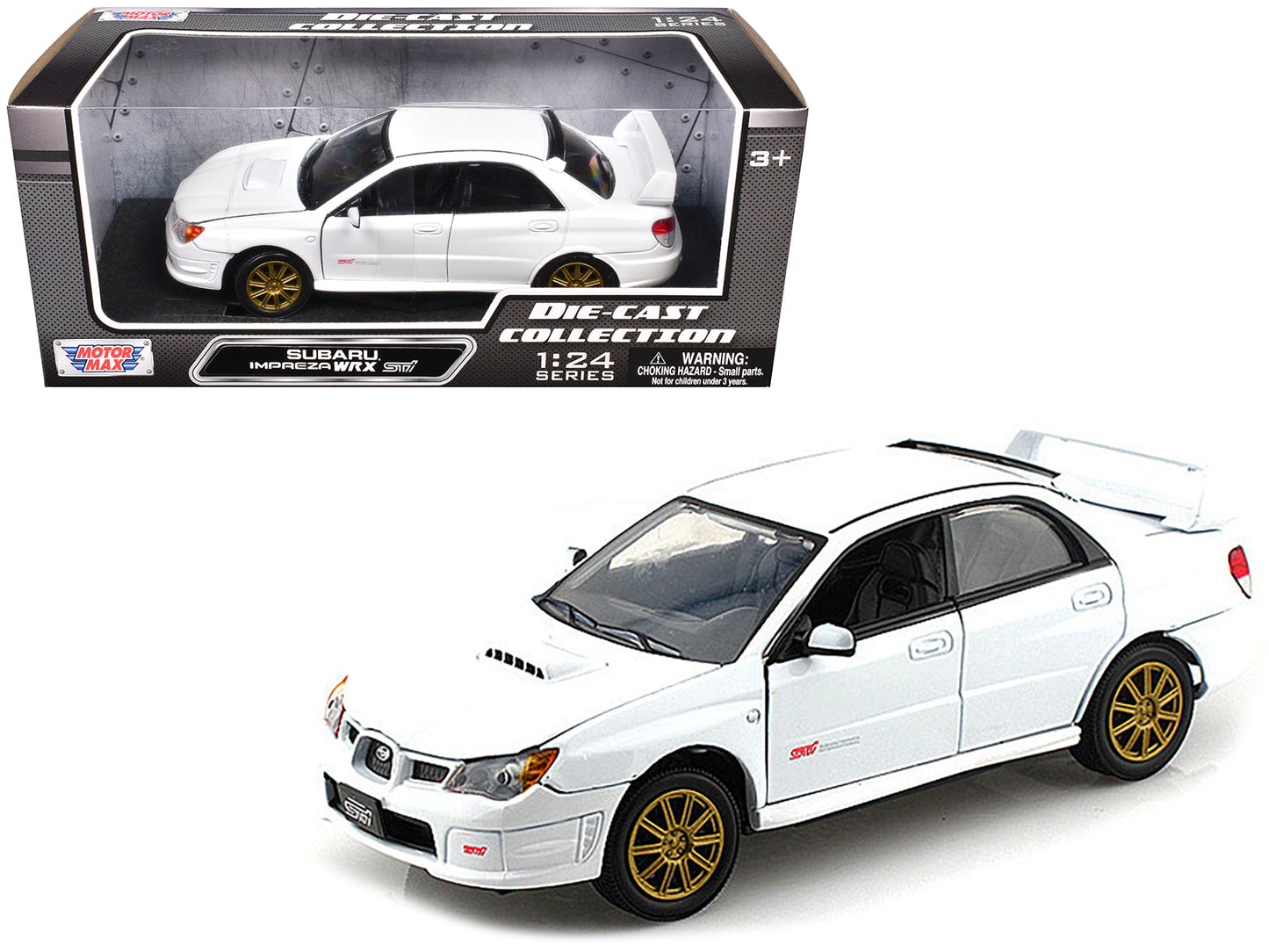 Subaru Impreza WRX STi White 1/24 Diecast Model Car