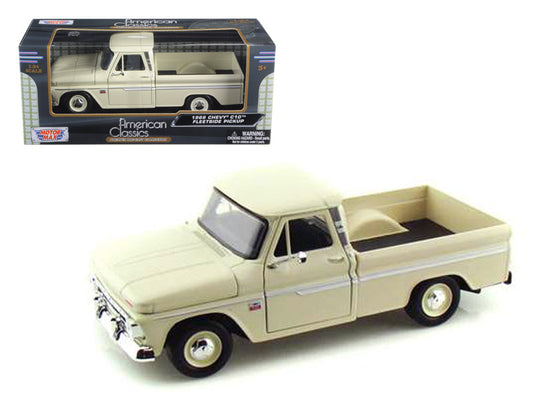 1966 Chevrolet C10 Fleetside Pickup Truck Cream 1/24 Diecast Model Car