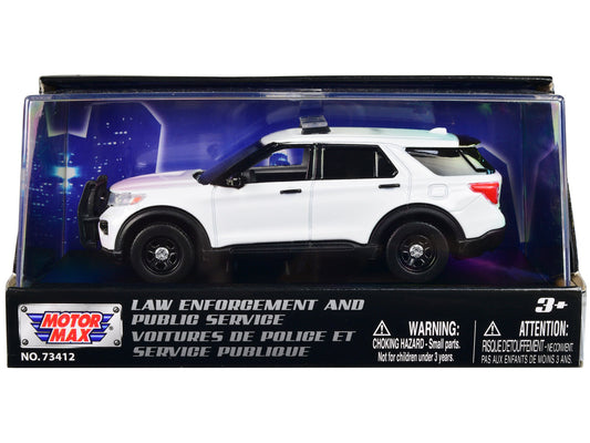 2022 Ford Police Interceptor Utility Plain White "Law Enforcement and Public Service" Series 1/43 Diecast Model Car