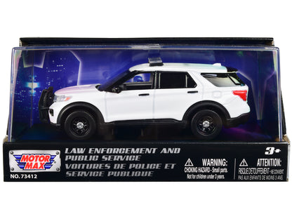 2022 Ford Police Interceptor Utility Plain White "Law Enforcement and Public Service" Series 1/43 Diecast Model Car