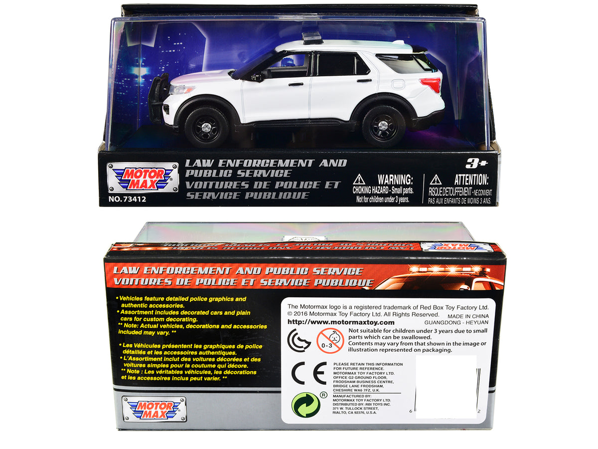 2022 Ford Police Interceptor Utility Plain White "Law Enforcement and Public Service" Series 1/43 Diecast Model Car