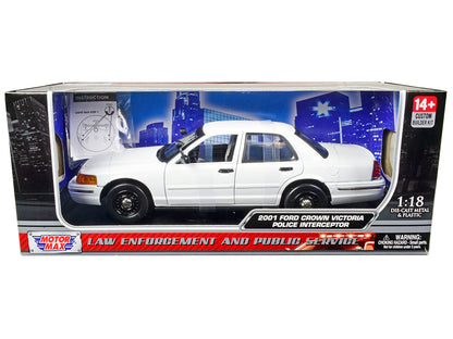 2001 Ford Crown Victoria Police Car Unmarked White "Custom Builder's Kit" Series 1/18 Diecast Model Car