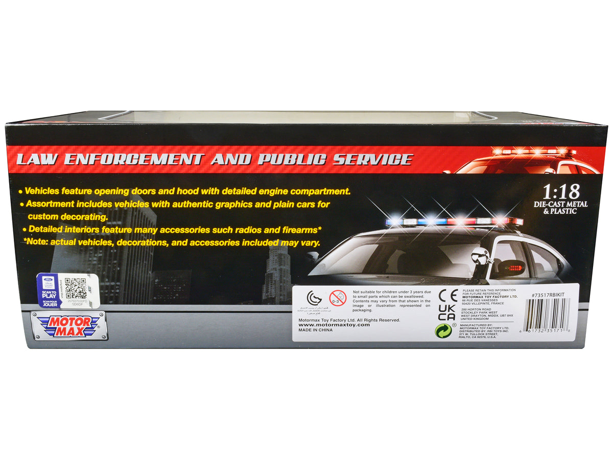 2001 Ford Crown Victoria Police Car Unmarked White "Custom Builder's Kit" Series 1/18 Diecast Model Car