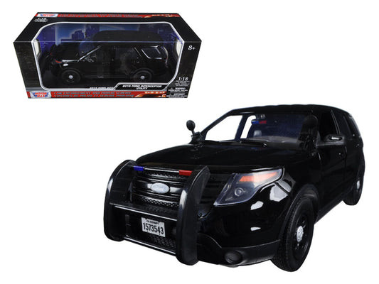 2015 Ford Police Interceptor Utility Special Service Plain Black 1/18 Diecast Model Car