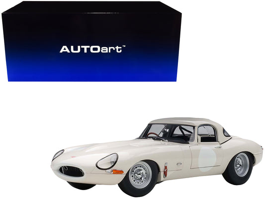 Jaguar Lightweight E Type Roadster RHD (Right Hand Drive) White 1/18 Model Car