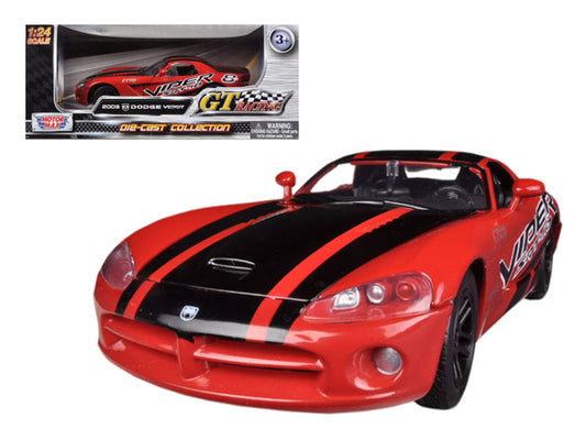 2003 Dodge Viper SRT-10 #8 Red with Black Stripes "GT Racing" Series 1/24 Diecast Model Car