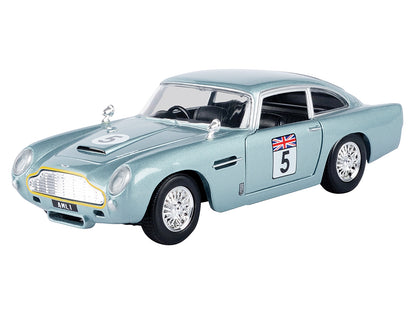 Aston Martin DB5 RHD (Right Hand Drive) #5 Light Blue Metallic "GT Racing" Series 1/24 Diecast Model Car