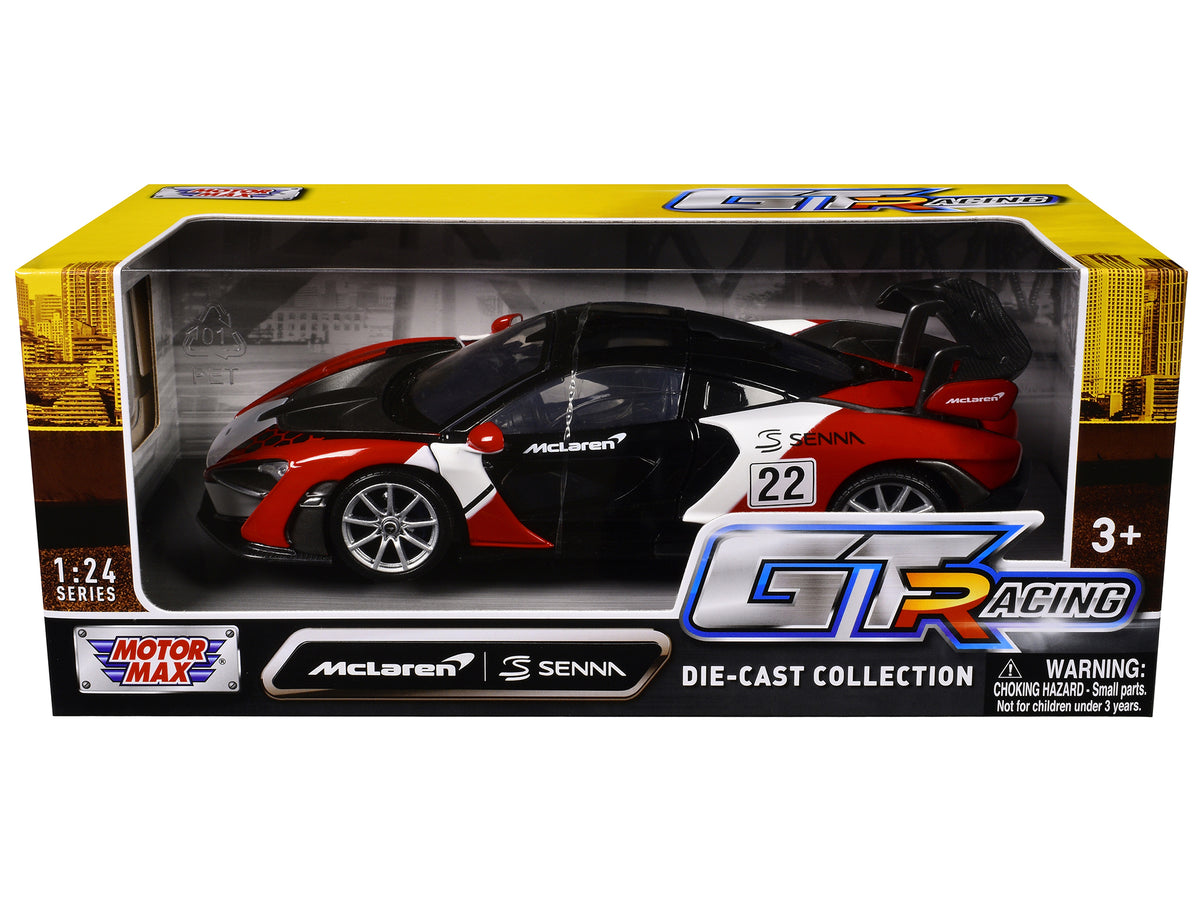 McLaren Senna #22 Black with Red and White Graphics "GT Racing" Series 1/24 Diecast Model Car