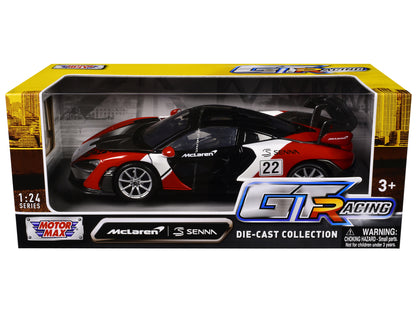 McLaren Senna #22 Black with Red and White Graphics "GT Racing" Series 1/24 Diecast Model Car