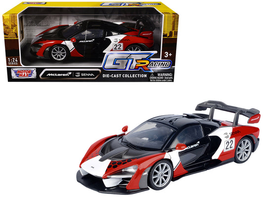McLaren Senna #22 Black with Red and White Graphics "GT Racing" Series 1/24 Diecast Model Car