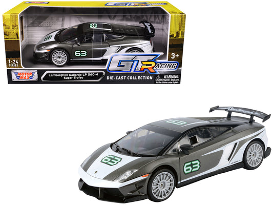 Lamborghini Gallardo LP 560-4 Super Trofeo #63 Gray Metallic and White "GT Racing" Series 1/24 Diecast Model Car