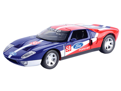 Ford GT Concept #58 Blue and Red with White Stripes "GT Racing" Series 1/24 Diecast Model Car