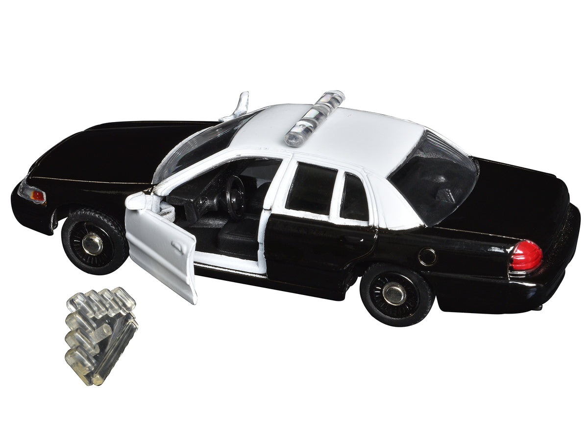 Ford Crown Victoria Police Interceptor Black and White 1/43 Diecast Model Car