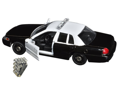 Ford Crown Victoria Police Interceptor Black and White 1/43 Diecast Model Car