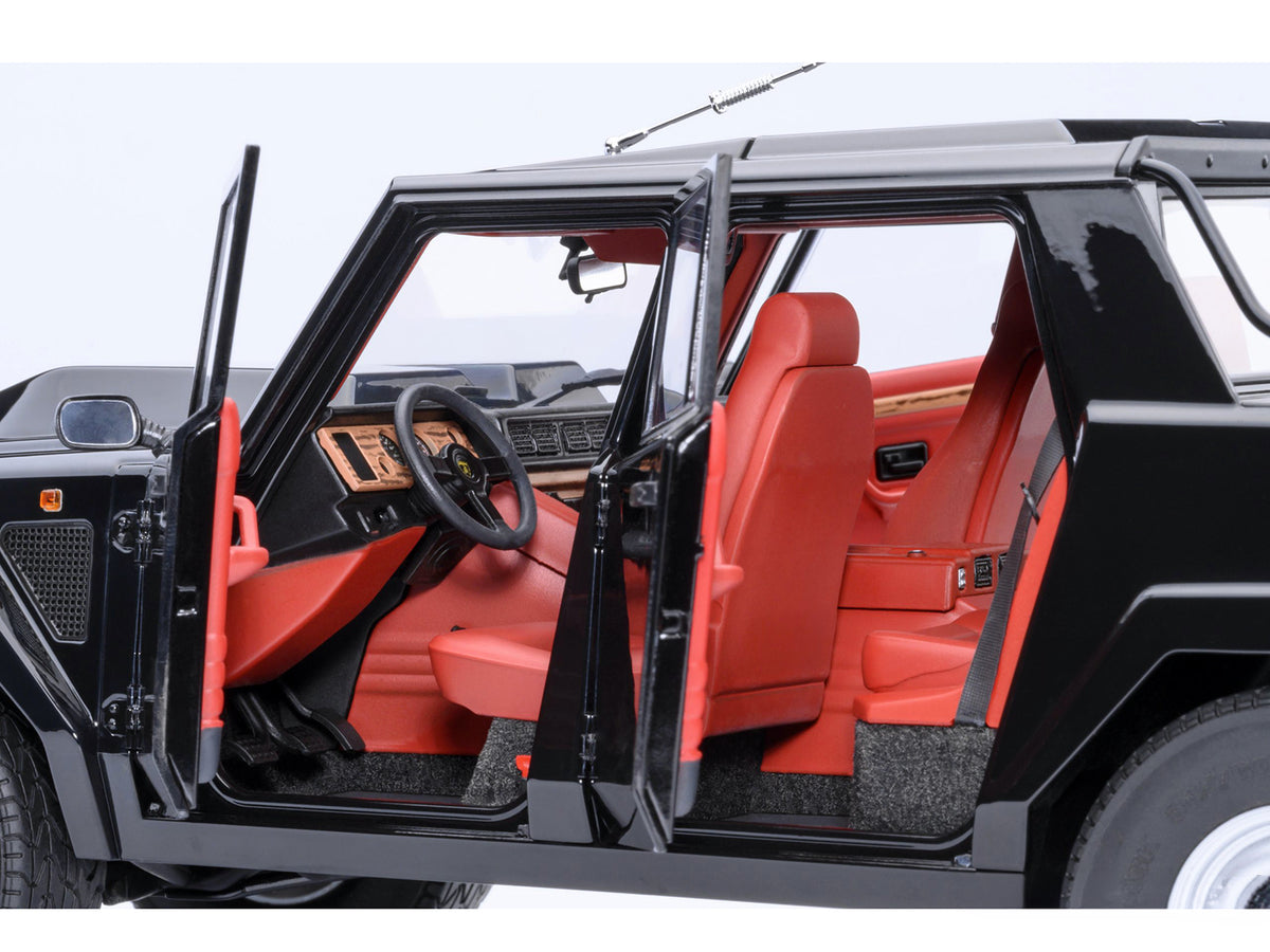 Lamborghini LM002 Nero Tenebre Black with Red Interior 1/18 Model Car