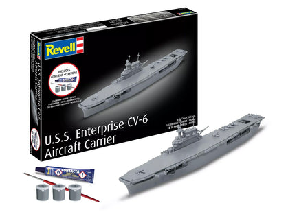 Level 4 Model Kit U.S.S. Enterprise CV-6 Aircraft Carrier All-Included Kit 1/1200 Scale Model