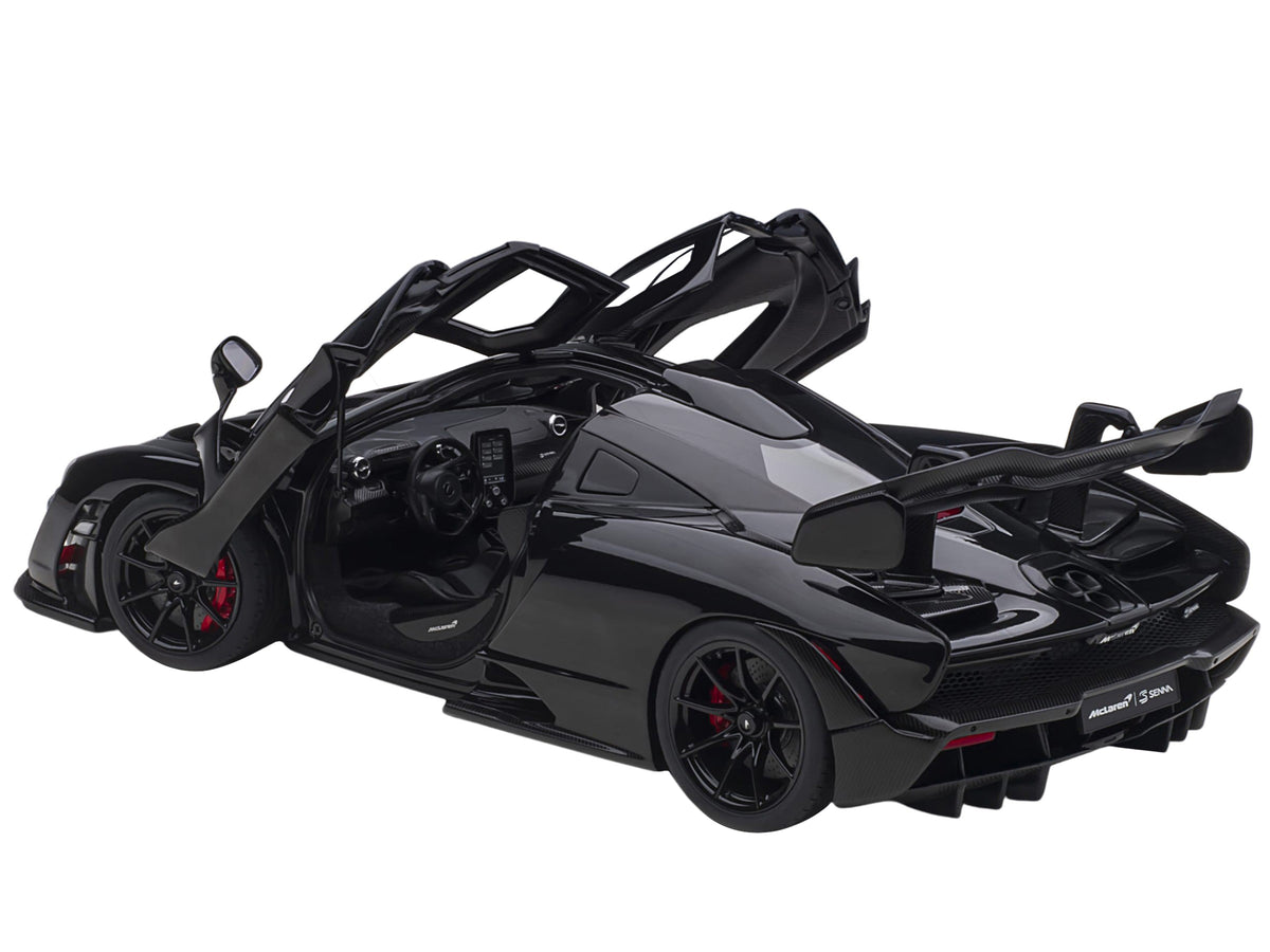 Mclaren Senna Stealth Cosmos Black with Carbon Accents 1/18 Model Car