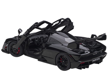 Mclaren Senna Stealth Cosmos Black with Carbon Accents 1/18 Model Car