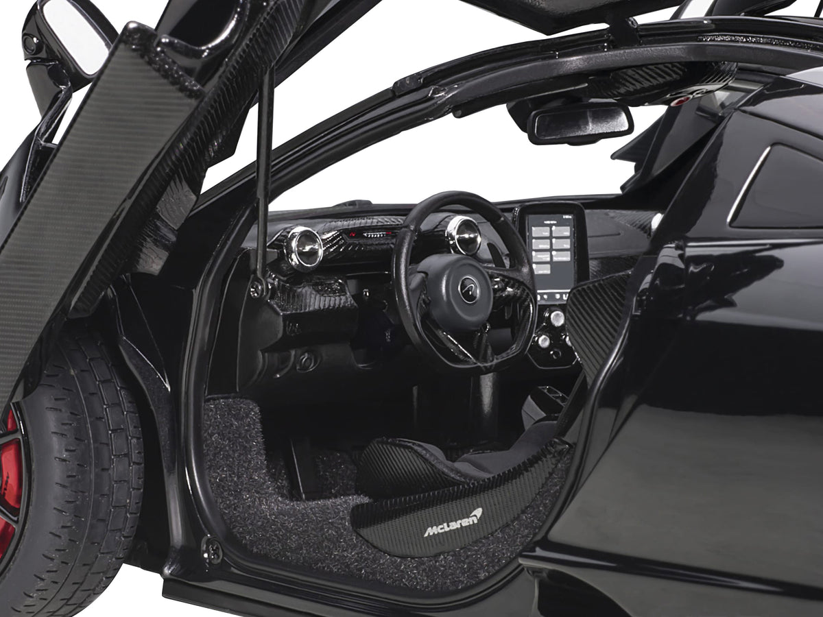 Mclaren Senna Stealth Cosmos Black with Carbon Accents 1/18 Model Car