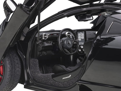 Mclaren Senna Stealth Cosmos Black with Carbon Accents 1/18 Model Car