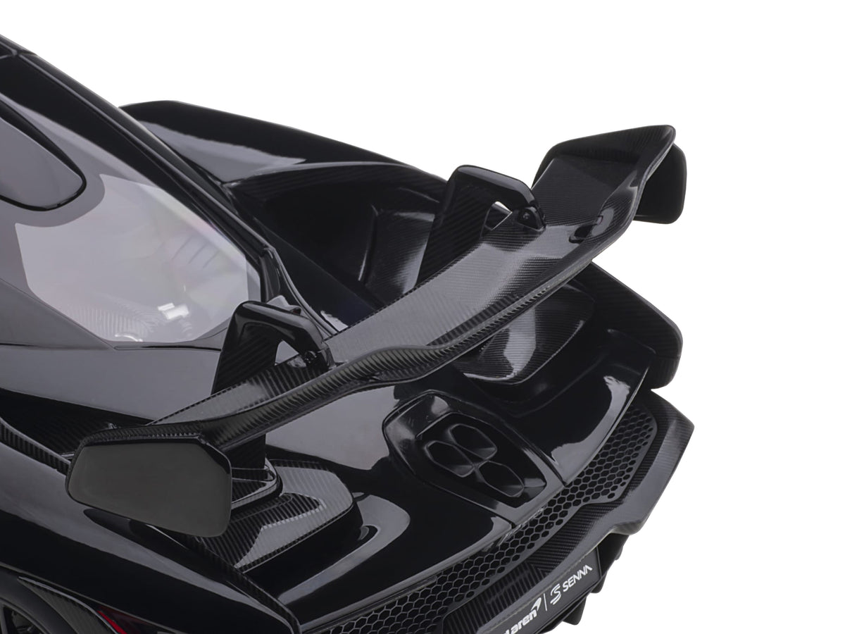 Mclaren Senna Stealth Cosmos Black with Carbon Accents 1/18 Model Car