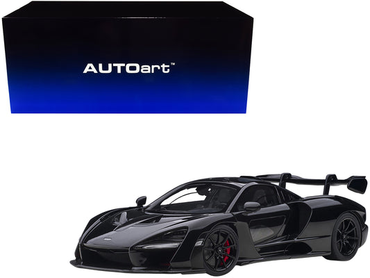 Mclaren Senna Stealth Cosmos Black with Carbon Accents 1/18 Model Car