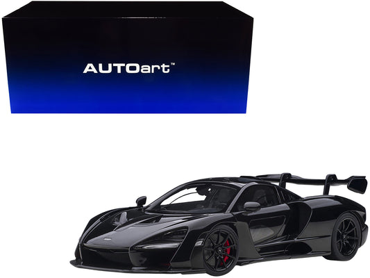 Mclaren Senna Stealth Cosmos Black with Carbon Accents 1/18 Model Car