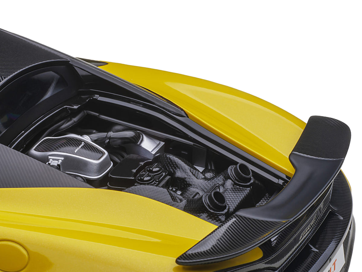 Mclaren 600LT Sicilian Yellow and Carbon 1/18 Model Car