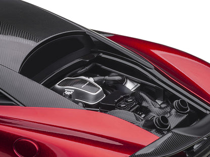 Mclaren 600LT Vermillion Red and Carbon 1/18 Model Car