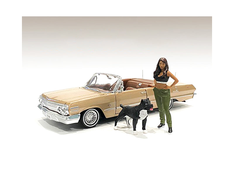 "Lowriderz" Figurine IV and a Dog for 1/18 Scale Models