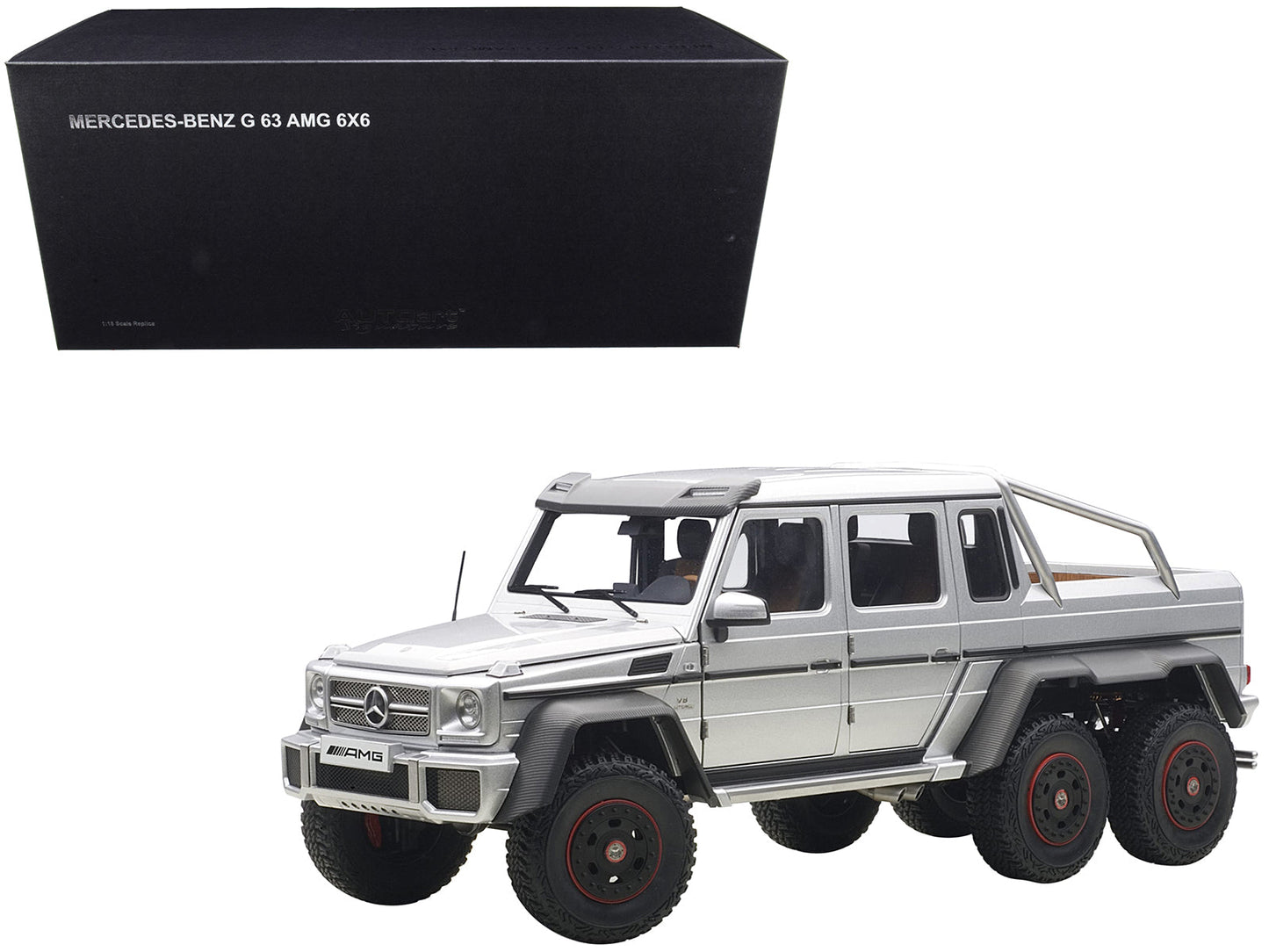 Mercedes G63 AMG 6X6 Silver 1/18 Model Car