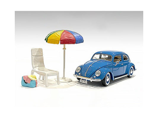 "Beach Girls" Accessories (Beach Chair and Beach Umbrella and Duffle Bag) for 1/18 Scale Models