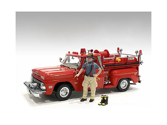 "Firefighters" Getting Ready Figure with Boots Accessory for 1/18 Scale Models