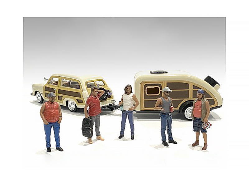 "Campers" 5 piece Figure Set for 1/18 Scale Models