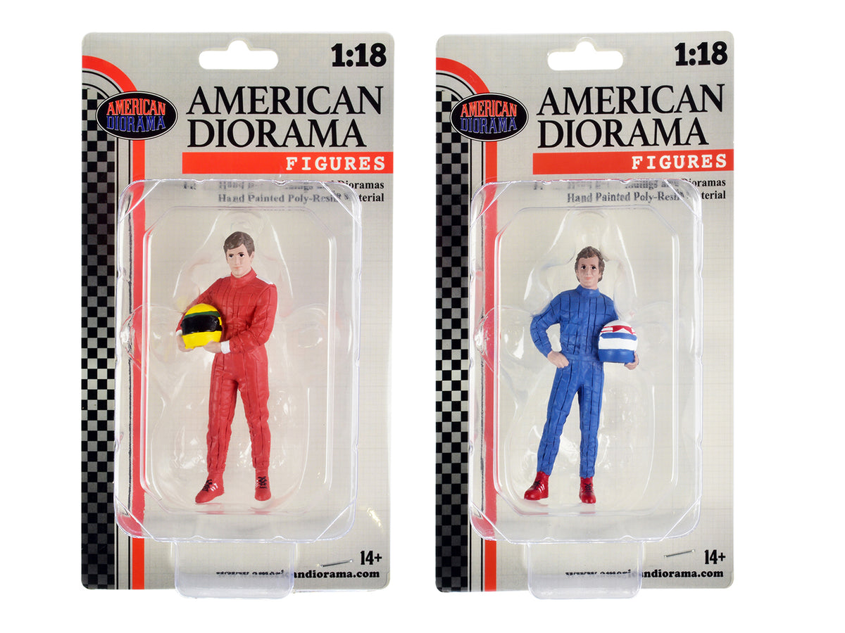 "Racing Legends" 80's Figures A and B Set of 2 for 1/18 Scale Models