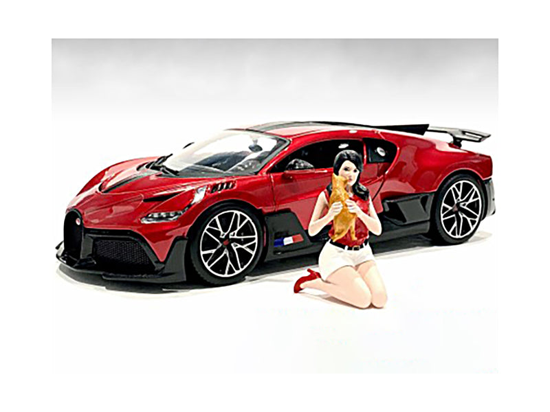 "Girls Night Out" Gigi with Cat Figurine for 1/24 Scale Models