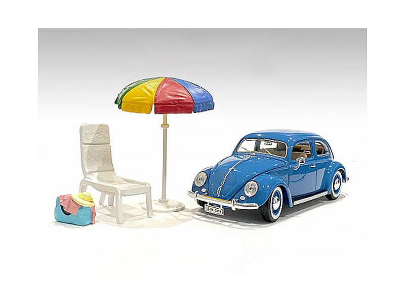 "Beach Girls" Accessories (Beach Chair and Beach Umbrella and Duffle Bag) for 1/24 Scale Models