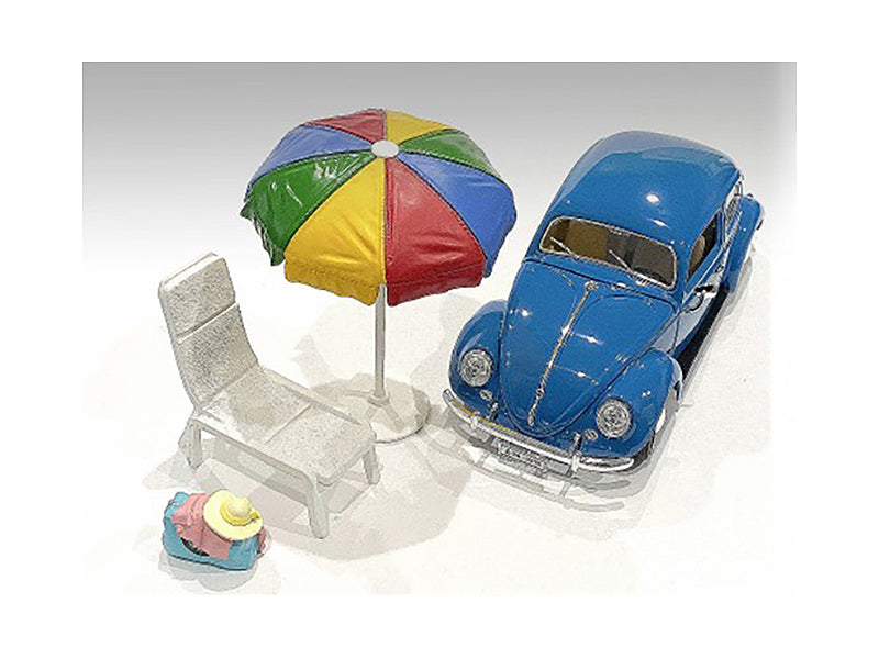 "Beach Girls" Accessories (Beach Chair and Beach Umbrella and Duffle Bag) for 1/24 Scale Models