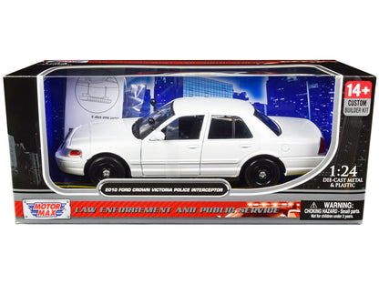 2010 Ford Crown Victoria Police Interceptor Unmarked White "Custom Builder's Kit" Series 1/24 Diecast Model Car