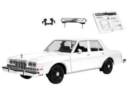 1986 Dodge Diplomat Police Car Unmarked White "Custom Builder's Kit" Series 1/24 Diecast Model Car