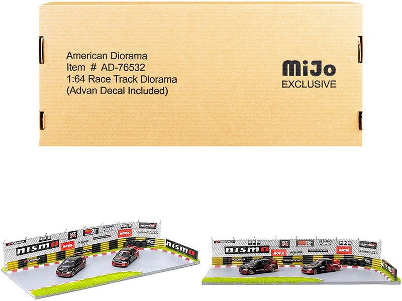 "Race Track Advan" Diorama with Decals for 1/64 Scale Models