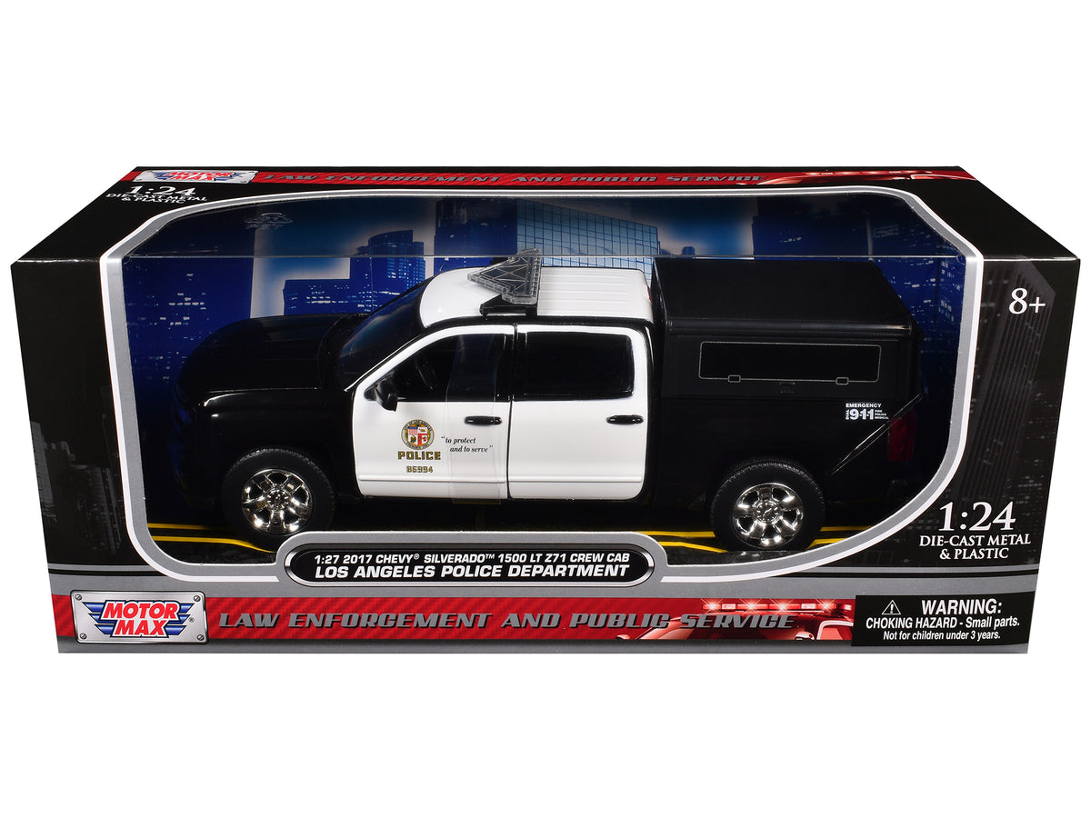 2017 Chevrolet Silverado 1500 LT Z71 Crew Cab Pickup Truck "Los Angeles Police Department" Black and White "Law Enforcement and Public Service" Series 1/24-1/27 Diecast Model Car