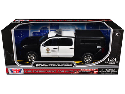 2017 Chevrolet Silverado 1500 LT Z71 Crew Cab Pickup Truck "Los Angeles Police Department" Black and White "Law Enforcement and Public Service" Series 1/24-1/27 Diecast Model Car