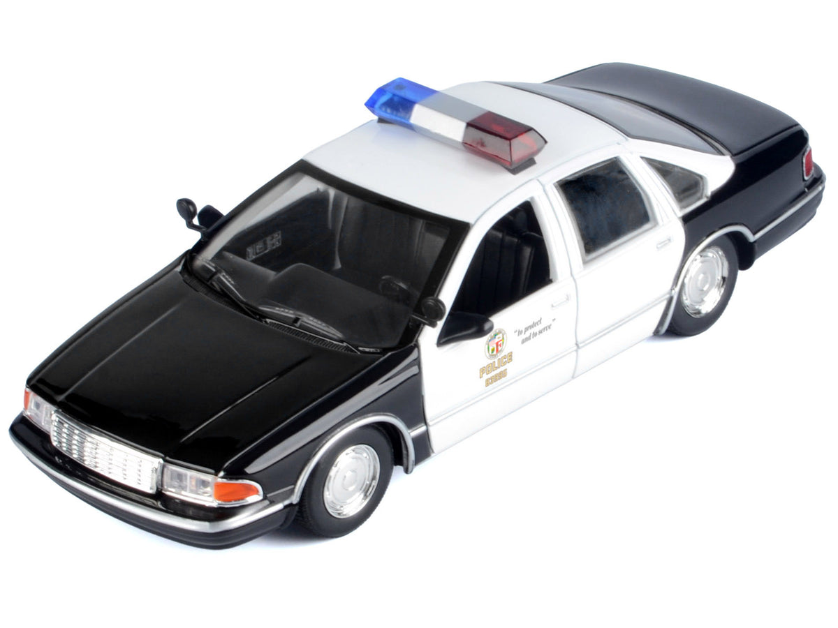 1993 Chevrolet Caprice Police Car "LAPD (Los Angeles Police Department)" Black and White "Law Enforcement and Public Service" Series 1/24 Diecast Model Car