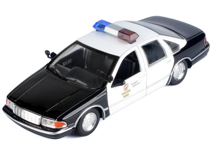 1993 Chevrolet Caprice Police Car "LAPD (Los Angeles Police Department)" Black and White "Law Enforcement and Public Service" Series 1/24 Diecast Model Car