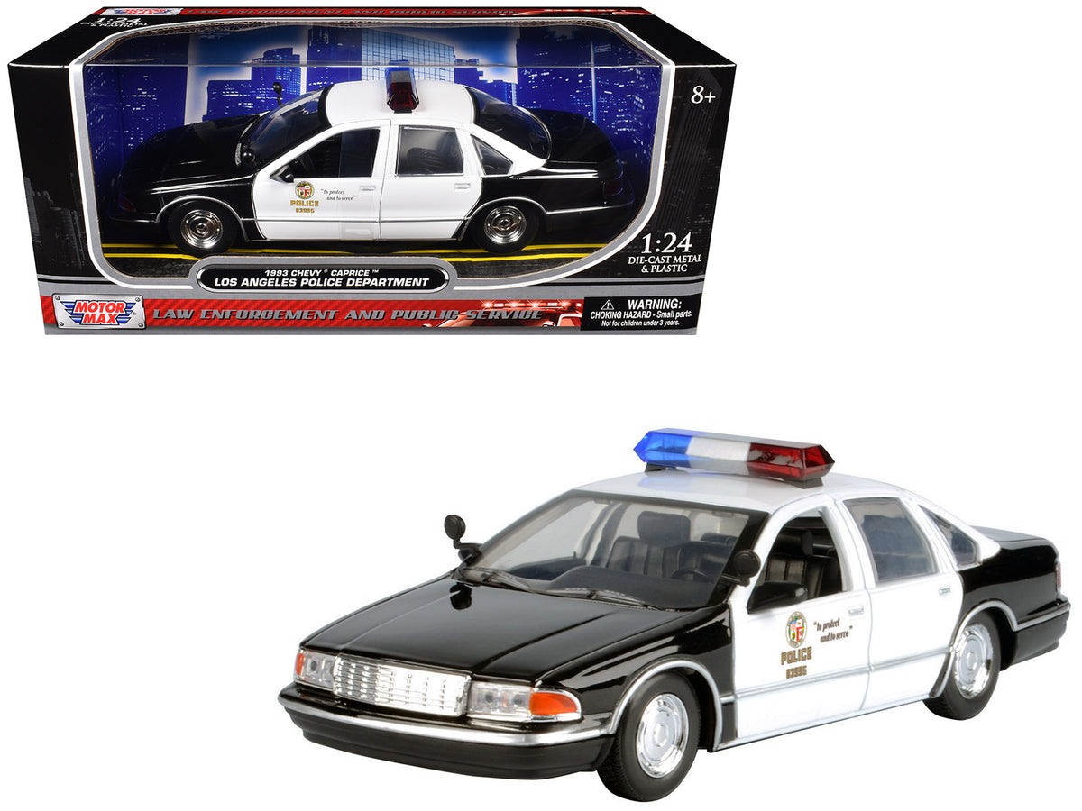1993 Chevrolet Caprice Police Car "LAPD (Los Angeles Police Department)" Black and White "Law Enforcement and Public Service" Series 1/24 Diecast Model Car