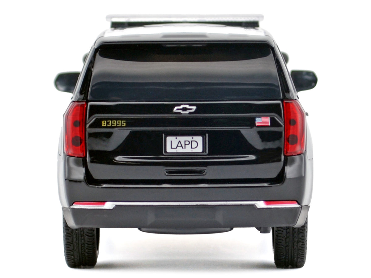2025 Chevrolet Tahoe Police Pursuit Vehicle "Los Angeles Police Department (LAPD)" Black and White "Law Enforcement and Public Service" Series 1/24 Diecast Model Car