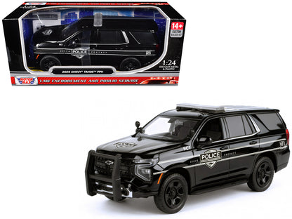 2025 Chevrolet Tahoe PPV "General Motors Police" Black "Custom Builder's Kit - Law Enforcement and Public Service" Series 1/24 Diecast Model Car