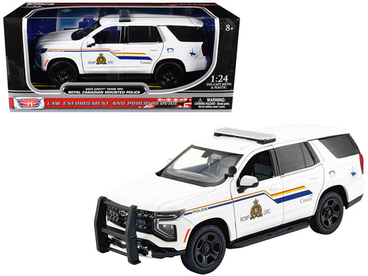 2025 Chevrolet Tahoe PPV with Light Bar "RCMP Royal Canadian Mounted Police" White "Law Enforcement and Public Service" Series 1/24 Diecast Model Car