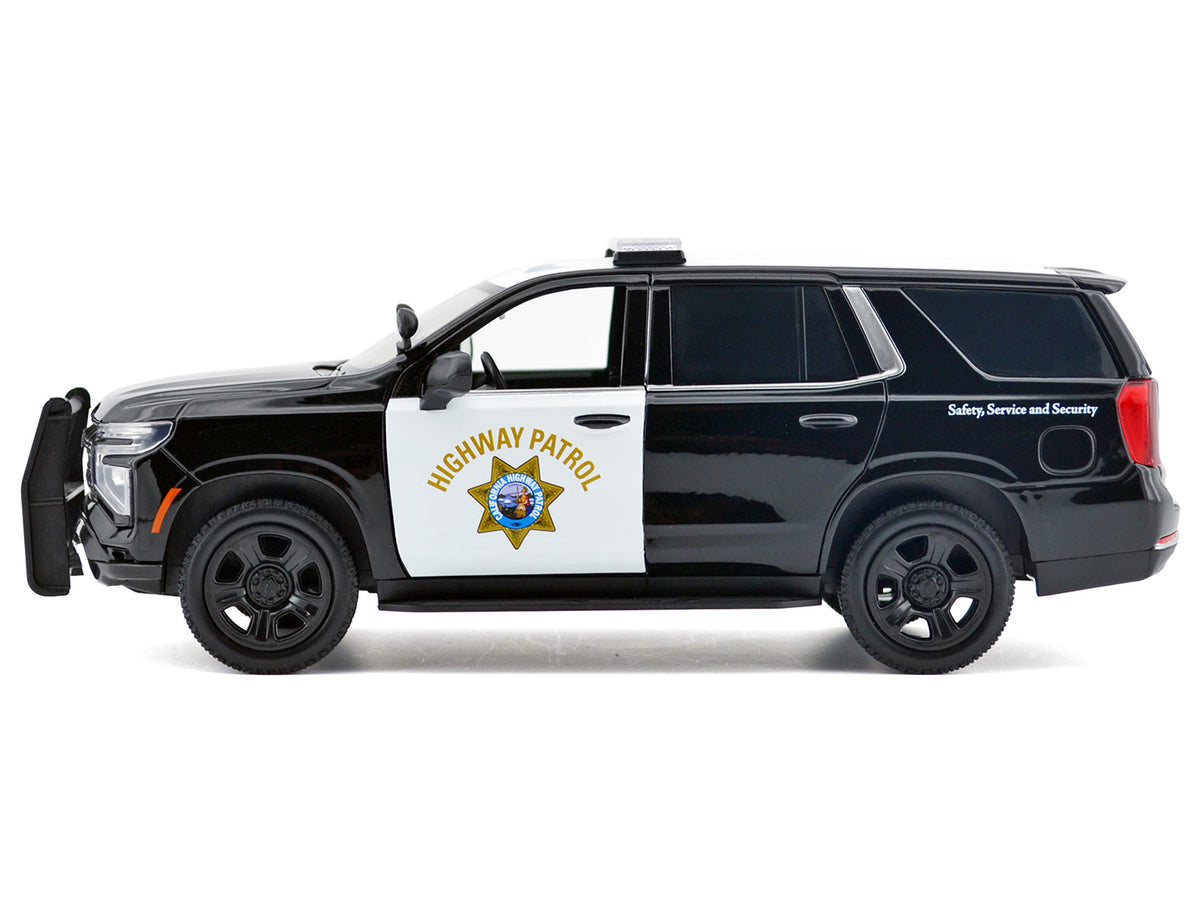 2025 Chevrolet Tahoe Police Pursuit Vehicle "California Highway Patrol" Black and White "Law Enforcement and Public Service" Series 1/24 Diecast Model Car